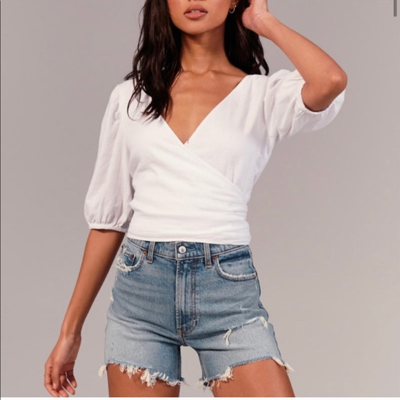 high rise 4 inch mom shorts abercrombie